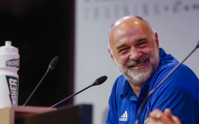 Pablo Laso, durante la rueda de prensa