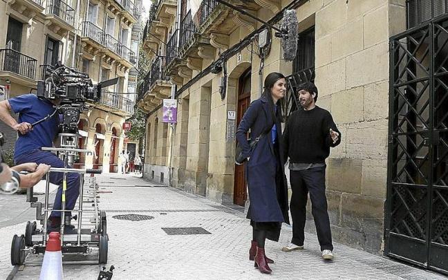 Grabación de la película ‘La quietud en la tormenta’, el pasado junio, en Donostia. | FOTO: GORKA ESTRADA Grabación de la película ‘La quietud en la tormenta’, el pasado junio, en Donostia. | FOTO: GORKA ESTRADA