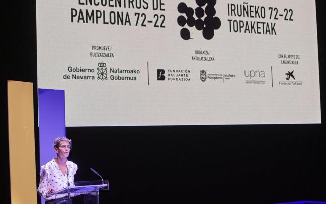 María Chivite, ayer durante la inauguración oficial de los Encuentros 72-22.