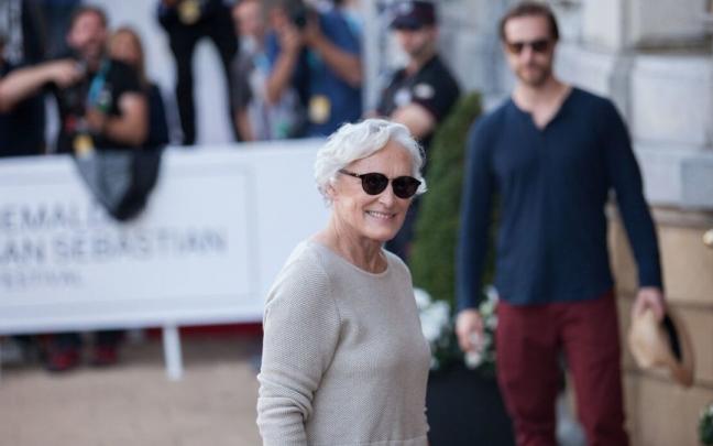Glenn Close, a su llegada a Donostia para asistir al Zinemaldia en 2017