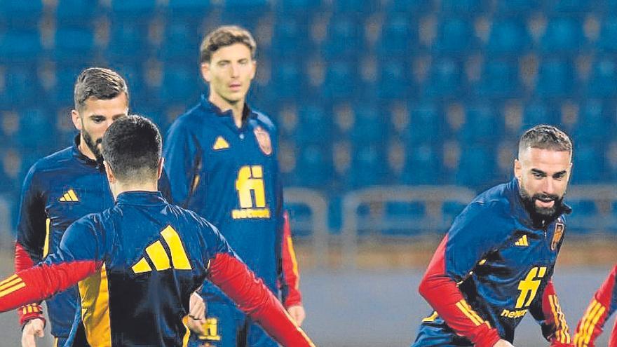 Entrenamiento de España ayer en Amán. | FOTO: EFE