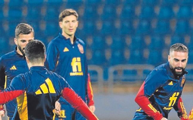 Entrenamiento de España ayer en Amán. | FOTO: EFE