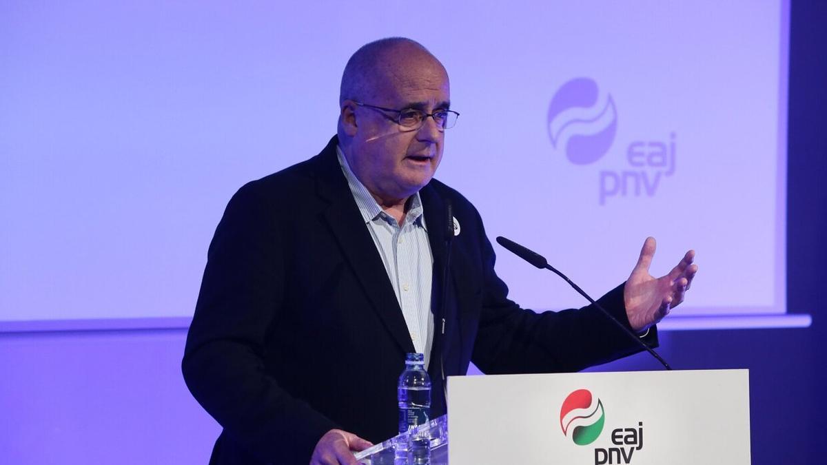 Joseba Egibar durante su comparecencia en la presentación de la candidatura de Goia