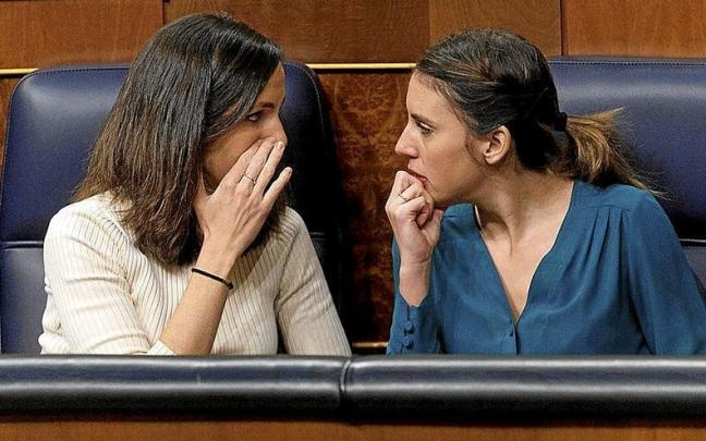Ione Belarra e Irene Montero, esta semana en la Cámara Baja.
