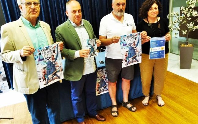 Luciano Mart&iacute;nez, Agirrebeitia, Ibarretxe y Ainhoa Salterain, en la presentaci&oacute;n de ayer.