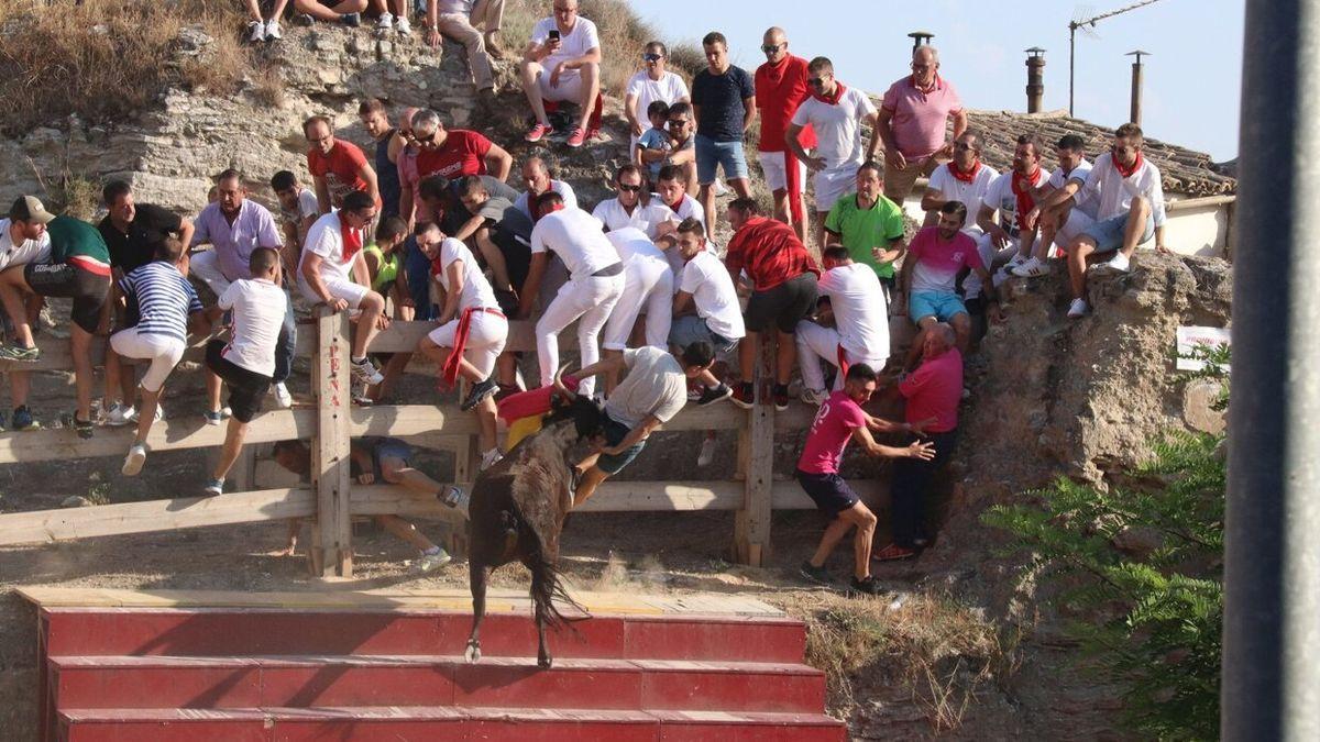 Una cogida en el encierro de El Estrecho de Arguedas ocurrida en 2019