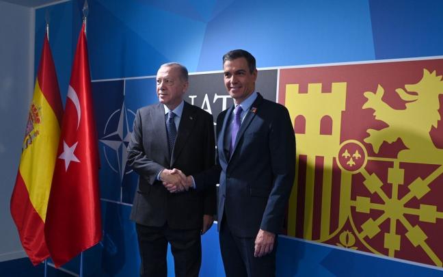 El presidente del Gobierno, Pedro Sánchez y el primer ministro de Turquía, Recep Tayyip Erdogan.