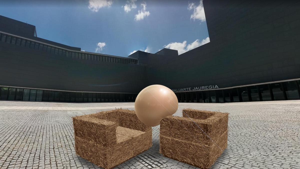 Imagen que simula el proyecto ‘Encuentros de paja y esferas’ de Iñaki Otsoa Etxeberria.