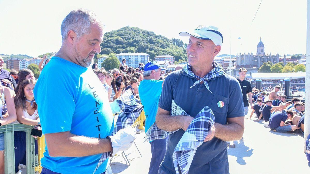 Koldo Goitia, alcalde de Lekeitio, durante el Antzar Eguna.