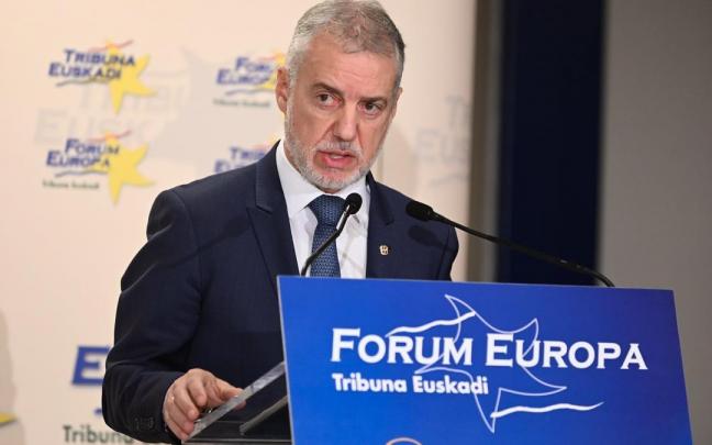 I&ntilde;igo Urkullu, en el hotel Ercilla durante la conferencia del F&oacute;rum Europa