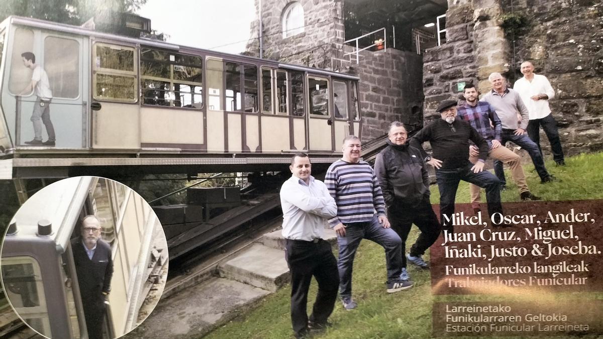 El funicular no podía faltar en el calendario de Trapagaran 2023, este año, con sus trabajadores.