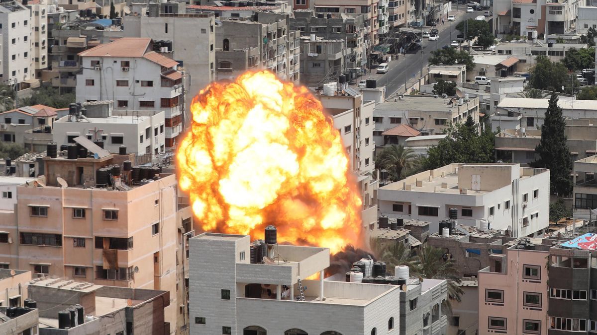 Bombardeo israelí sobre la Franja de Gaza.