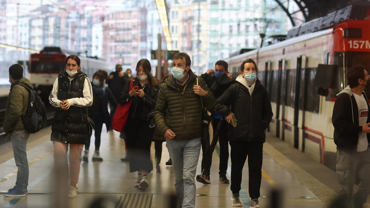 Los viajeros que llegan en Cercanías a la estación de Abando se han multiplicado el pasado año