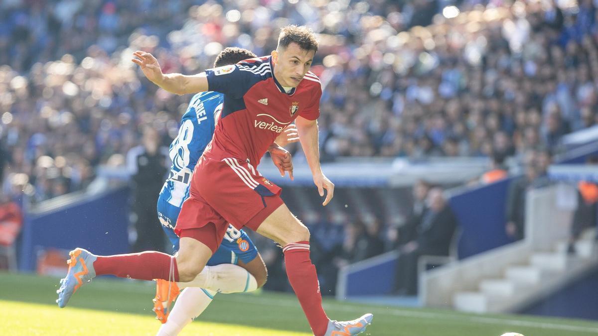 Ante Budimir, en el partido del sábado en el campo del Espanyol.