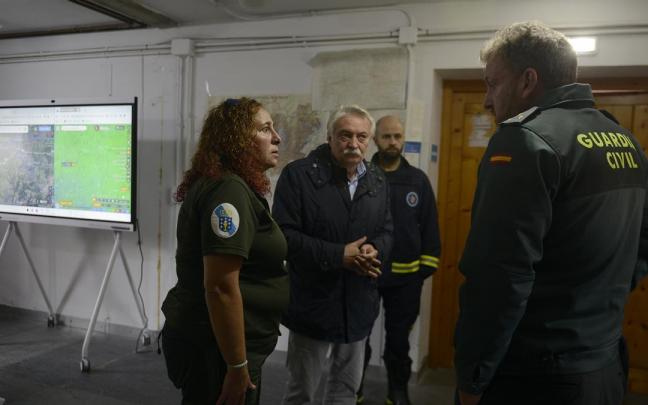 El puesto de mando establecido en Galicia para coordinar la búsqueda.