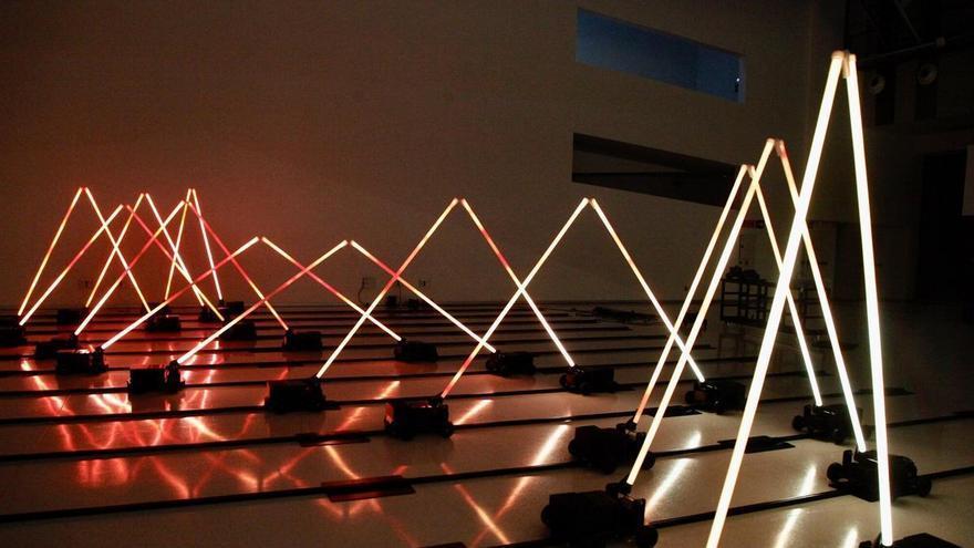 Instalación de L2 Colectivo en el Europa para el Umbra Light Festival 2023