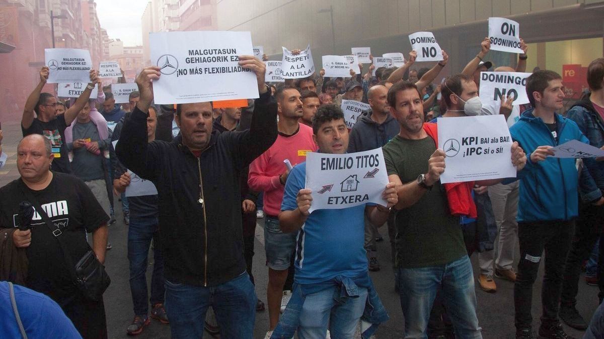 Protesta de Mercedes en un nuevo día de huelga