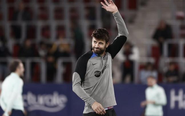 Gerard Piqué, antes del partido contra el Osasuna.