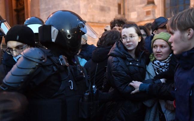 Protestas en Rusia contra la movilizaci&oacute;n militar anunciada por Putin
