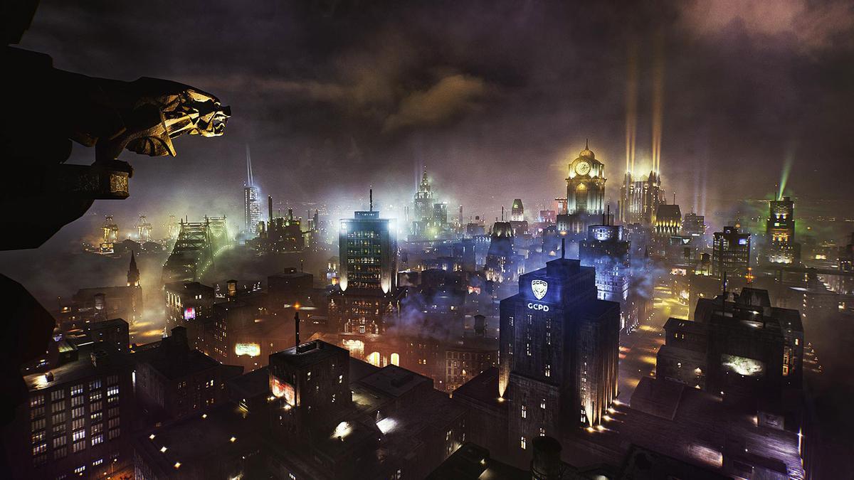Skyline de la ciudad de Gotham en el videojuego 'Gotham Knights'.