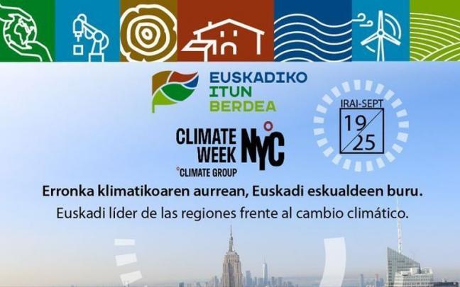 Euskadi participará en la semana del clima de Nueva York Euskadi participará en la semana del clima de Nueva York