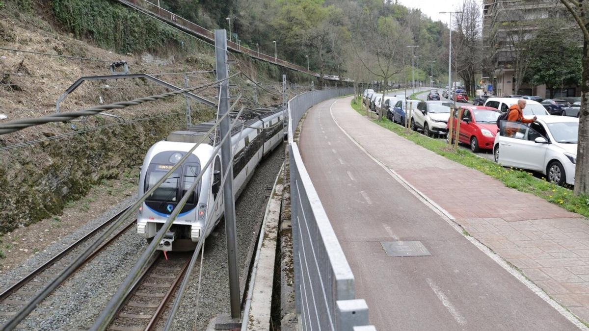 Vías del topo en la zona de Errondo