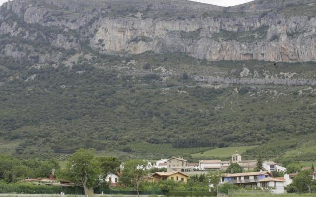 Vista panorámica de Ciriza, con la sierra de Etxauri de fondo. Vista panorámica de Ciriza, con la sierra de Etxauri de fondo.