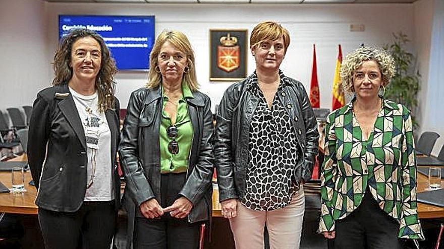 Una representación del instituto IES Marqués de Villena, ayer en la sesión de trabajo del Parlamento. | FOTO: DIARIO DE NOTICIAS