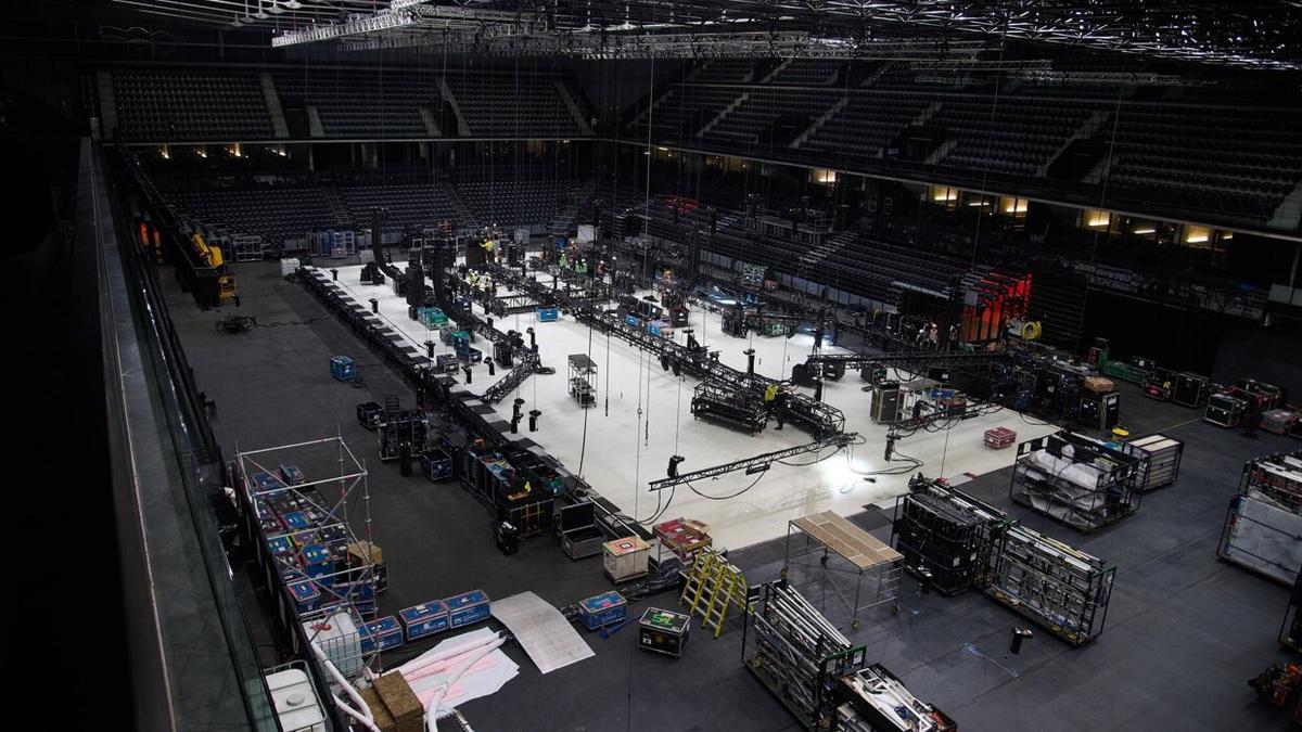 Más de 200 personas participan en el montaje del espectáculo en el Navarra Arena.