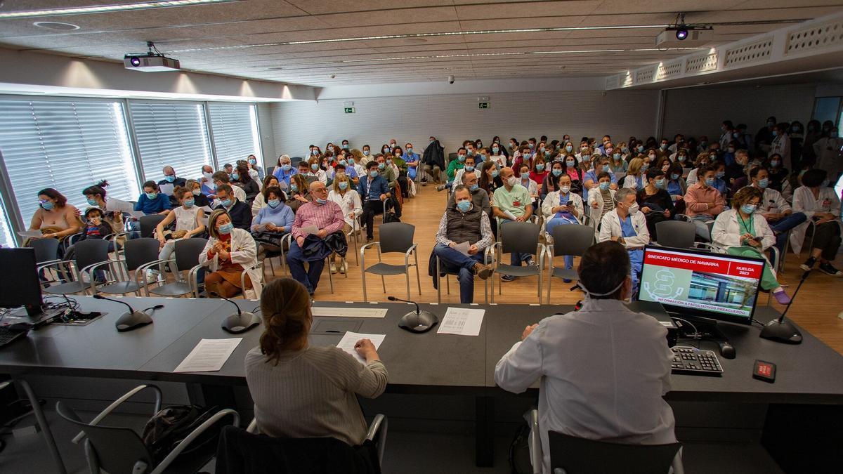 Asamblea del Sindicato Médico esta mañana.