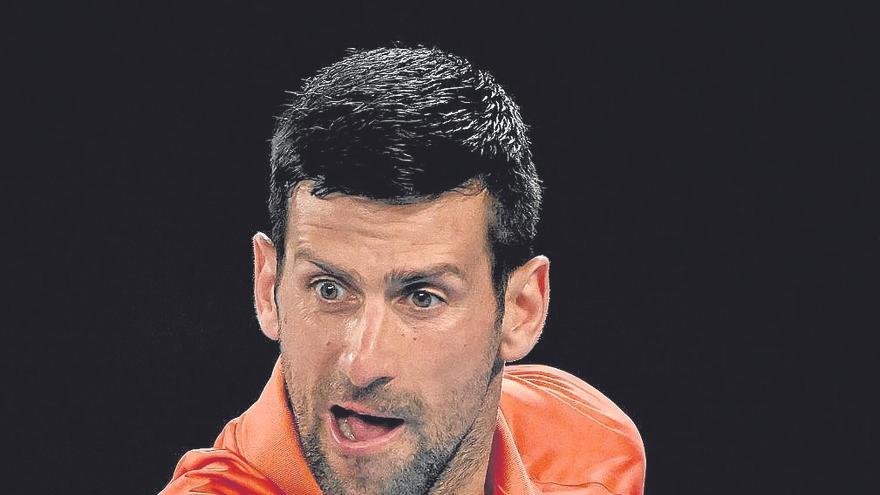 Novak Djokovic, durante su duelo de exhibición ante Kyrgios.