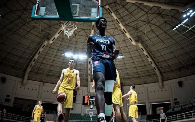 Cissoko, en un momento del partido ante Macedonia Norte