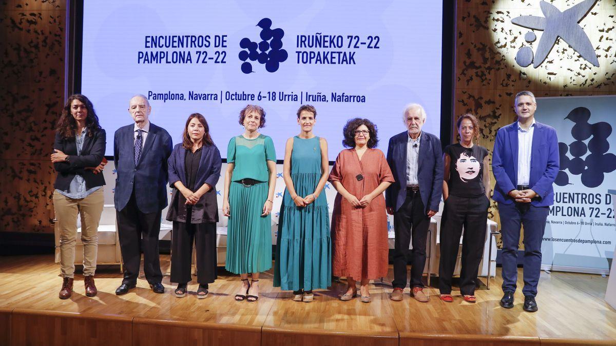 Foto de familia de la presentación de la programación de los Encuentros de Pamplona 77-22 que ha tenido lugar este viernes en Madrid.