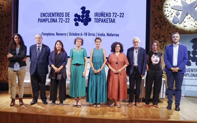 Foto de familia de la presentación de la programación de los Encuentros de Pamplona 77-22 que ha tenido lugar este viernes en Madrid.