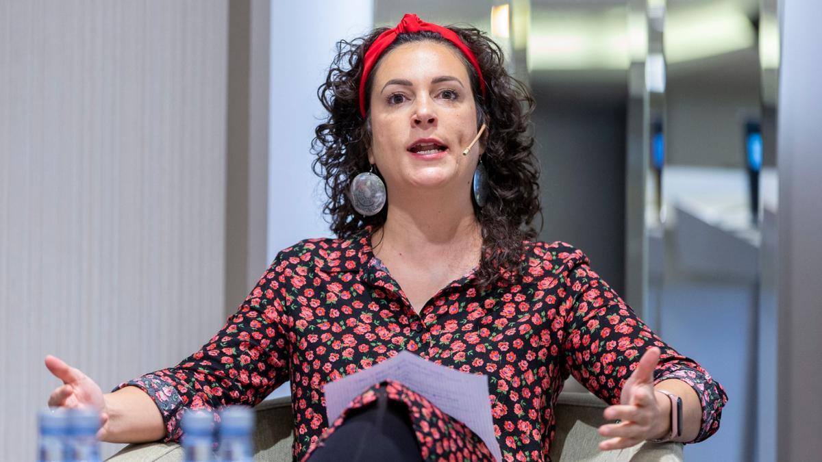 Berta Sánchez durante su intervención en la mesa redonda.