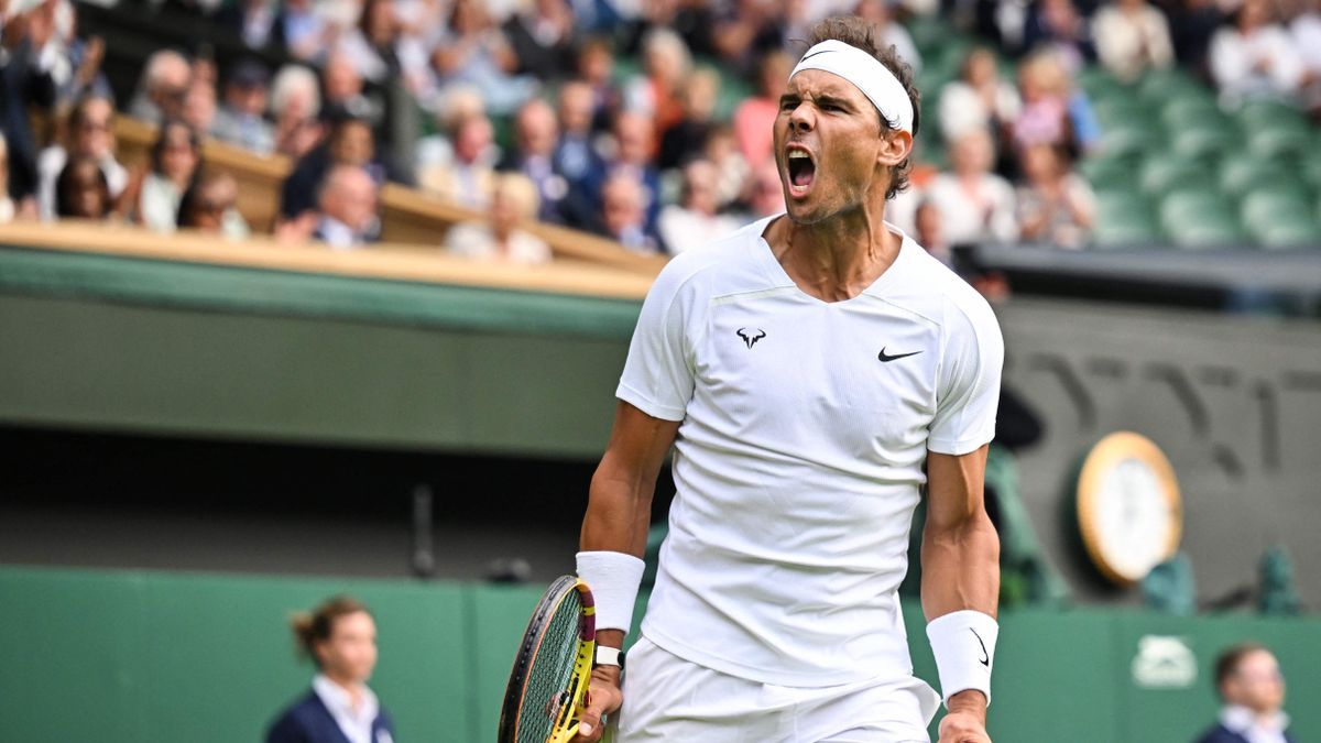 Nadal durante su estreno en Wimbledon.