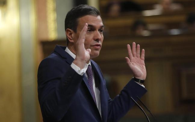 Sánchez interviene en el Pleno del Congreso.