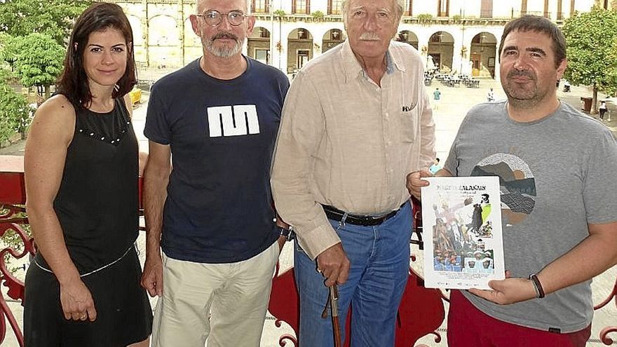 Soraluze, Arregi, Urbeltz y Olalde, ayer en la presentación. | FOTO: A.D.