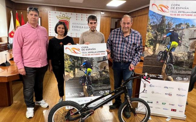 Presentación este lunes por la mañana de la Copa de España de Trial Bici en Estella-Lizarra.