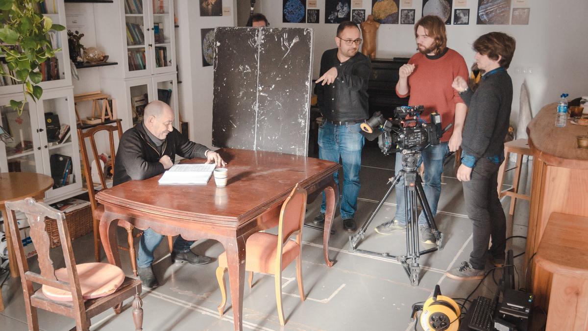 Un momento del rodaje del documental con la participación de Karra Elejalde