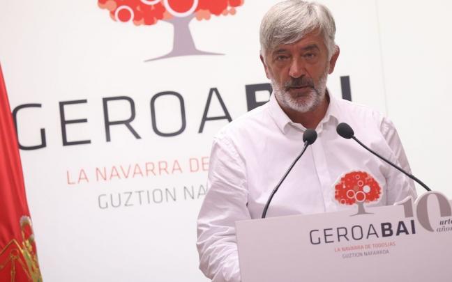 Koldo Martínez, en la rueda de prensa de este jueves en Pamplona.