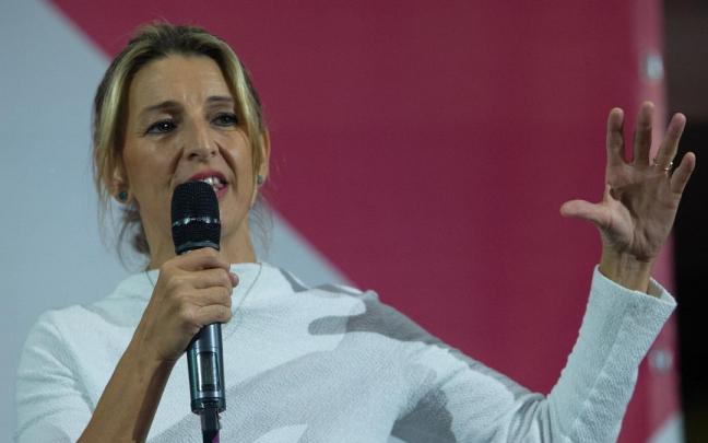 Yolanda Díaz durante la presentación de su proyecto 'Sumar'.