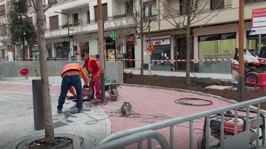 Obras en la calle María Díaz de Haro de Bilbao