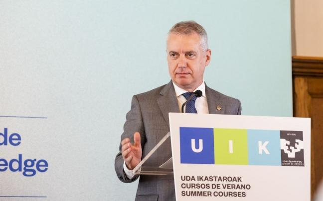 El lehendakari ha inaugurado el curso de verano de la UPV/EHU "Construyendo el futuro de Euskadi desde la investigaci&oacute;n y la innovaci&oacute;n".