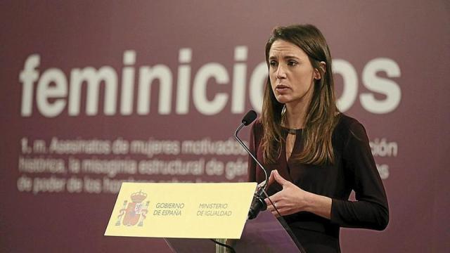 La ministra de Igualdad, Irene Montero, en la rueda de prensa de balance de 2021.