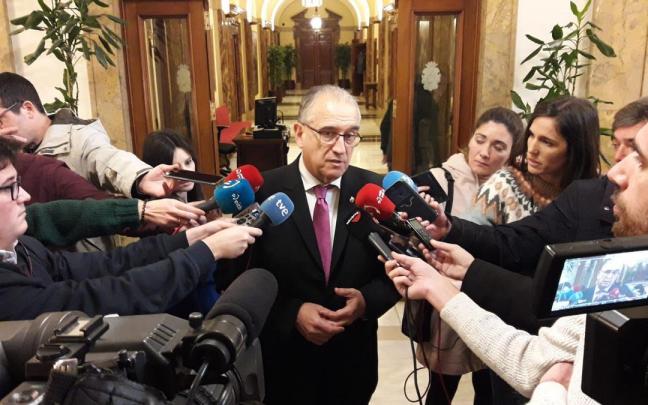 Imagen de la rueda de prensa de Enrique Maya