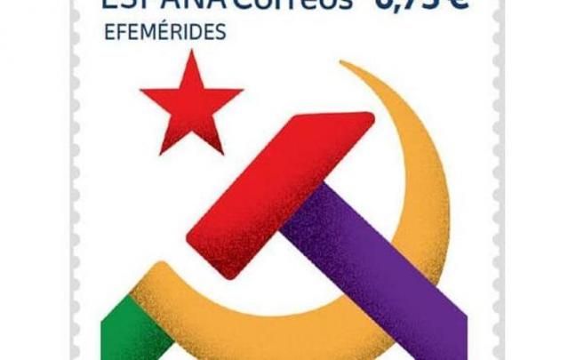 El sello que conmemora el centenario del PCE El sello que conmemora el centenario del PCE
