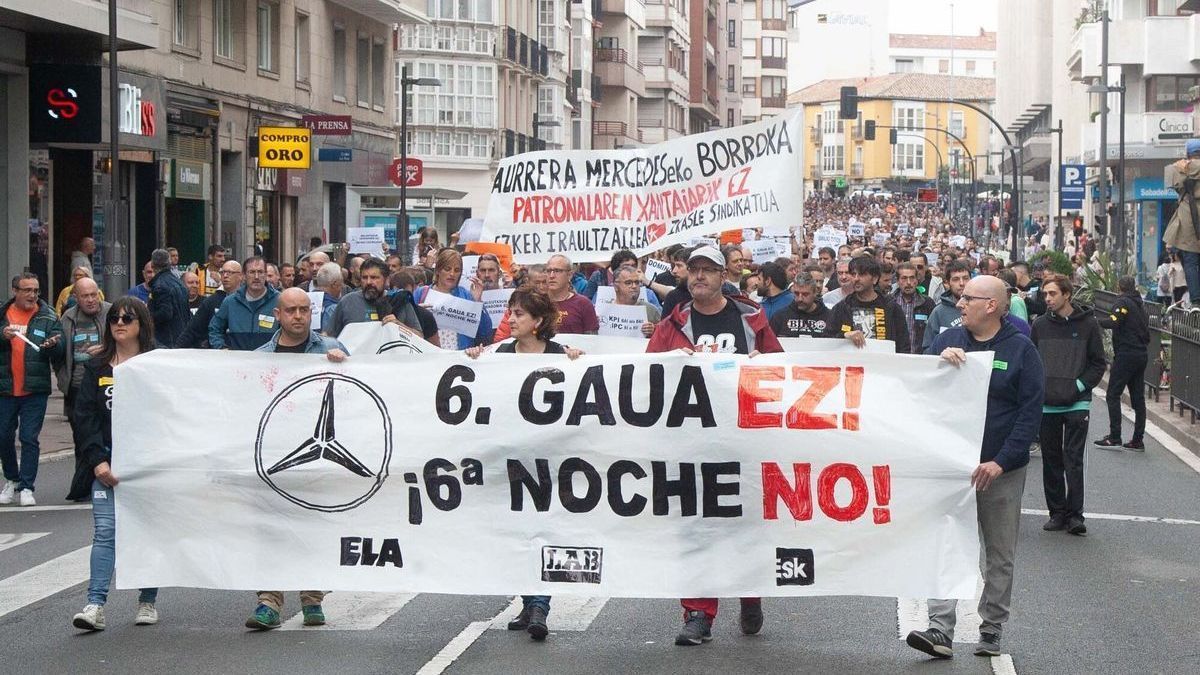 Protesta de Mercedes en un nuevo día de huelga