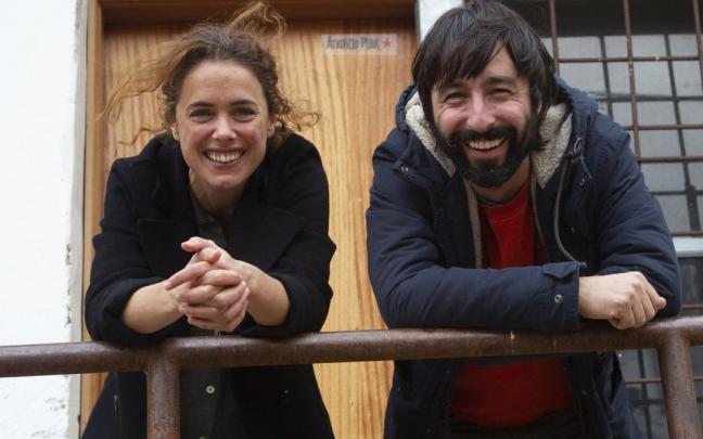 L&oacute;pez Arnaiz y Losada durante el rodaje en Errekaleor. Foto: A.L.