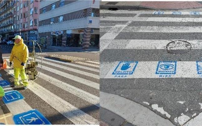 En esta primera fase se pintarán once pasos de cebra.